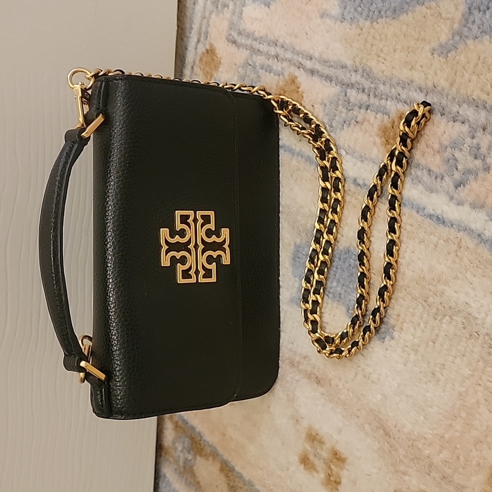 Tory Burch Britten Mini Top Handle Crossbody Bag in Black